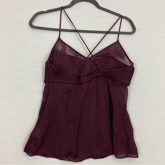 Talula Burgundy Lace Trim Cami Top - Picture 11 of 12